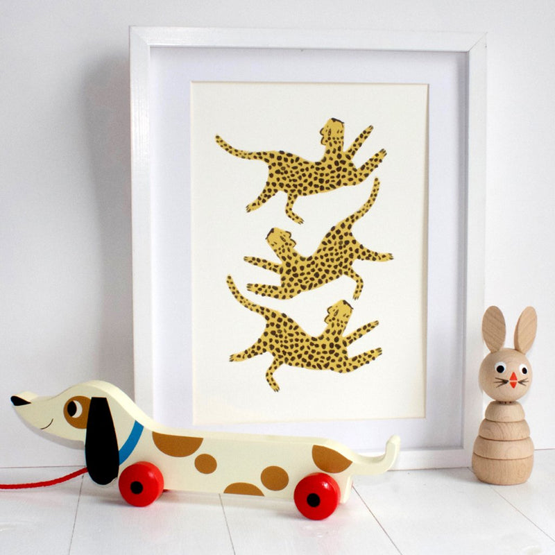 Dancing Leopards A4 Print by Eleanor Bowmer