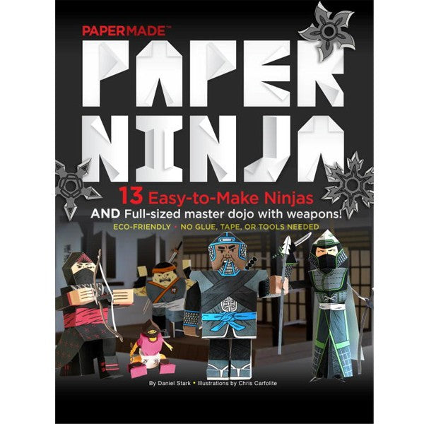 Paper Ninjas is an activity book unlike any other, with unique ninja designs that fold into cool 3-D characters! Each of the 14 ninja templates are pre-cut and scored so anyone can simply colour them and then punch out and fold up with easy-to-follow instructions on the page.