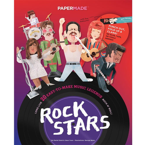 Paper Rockstars - cleverly combines paper craft with advanced paper engineering so no glue, tape or tools are ever needed - the perfect mess free gift for all aspiring rock 'n' roll stars!