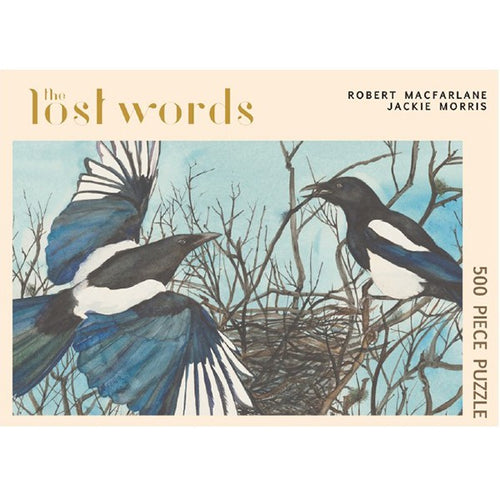Magpie Lost Words Jigsaw Puzzle - take a trip down memory lane with this beautifully illustrated Magpie, 500 piece, jigsaw puzzle, taken from the best-selling children's book The Lost Words. Fun for all the family!