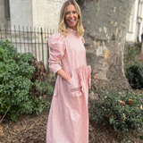 SAMPLE Annie Ruffle Neck Midi Dress