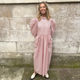 SAMPLE Annie Ruffle Neck Midi Dress