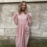 SAMPLE Annie Ruffle Neck Midi Dress