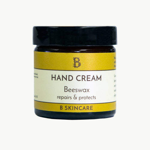 Beeswax Hand Cream by B Skincare. The perfect gift for anyone whose hands are exposed to the elements or washed regularly. A soothing heavy duty hand cream, subtly fragranced with ylang ylang essential oil. Loved by gardeners, nurses, farmers and all hard-working hands. Use liberally on hands and feet to repair and protect dry damaged skin.