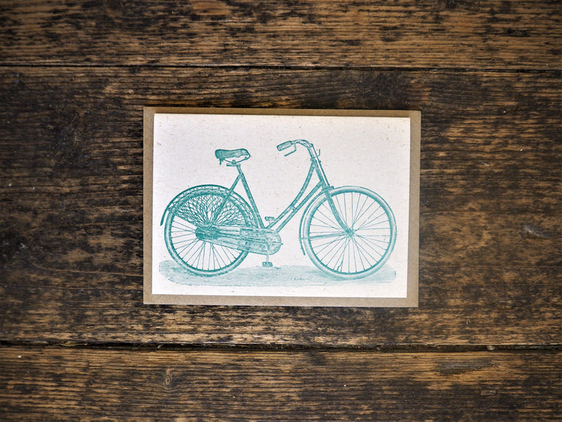 Bicycle Hand Printed Card