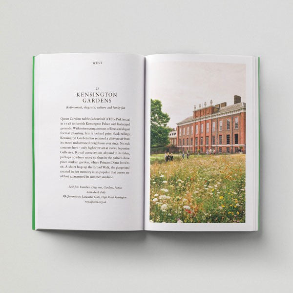 Book. First Edition copy of 'An Opinionated Guide to London Green Spaces'. Hoxton mini Press. Written by Harry Adès, photography by Marco Kesseler. Documenting 50 locations, an overview, walks and maps.