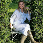 Fresh crisp white 100% Aegean cotton pyjamas with stand out prints for effortless style. Each print design is taken from a hand painted piece of art here in the UK, it’s then transformed into the striking fabric pattern on the highest quality 100% Aegean cotton. Long cotton fibres ensure strong durable soft cotton that actually improves with age.