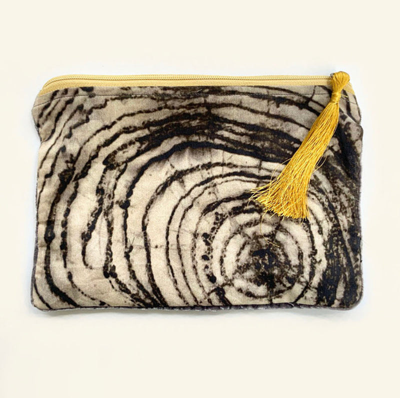 Tree Etching Print Velvet Pouch by RubyKite