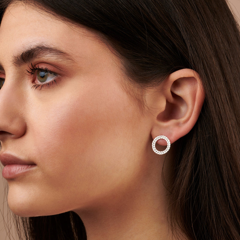 Demeter Medium Stud Earrings Silver by Cara Tonkin