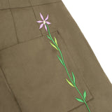 Amelia Wide Leg Culotte Trouser in Khaki Deadstock Cotton