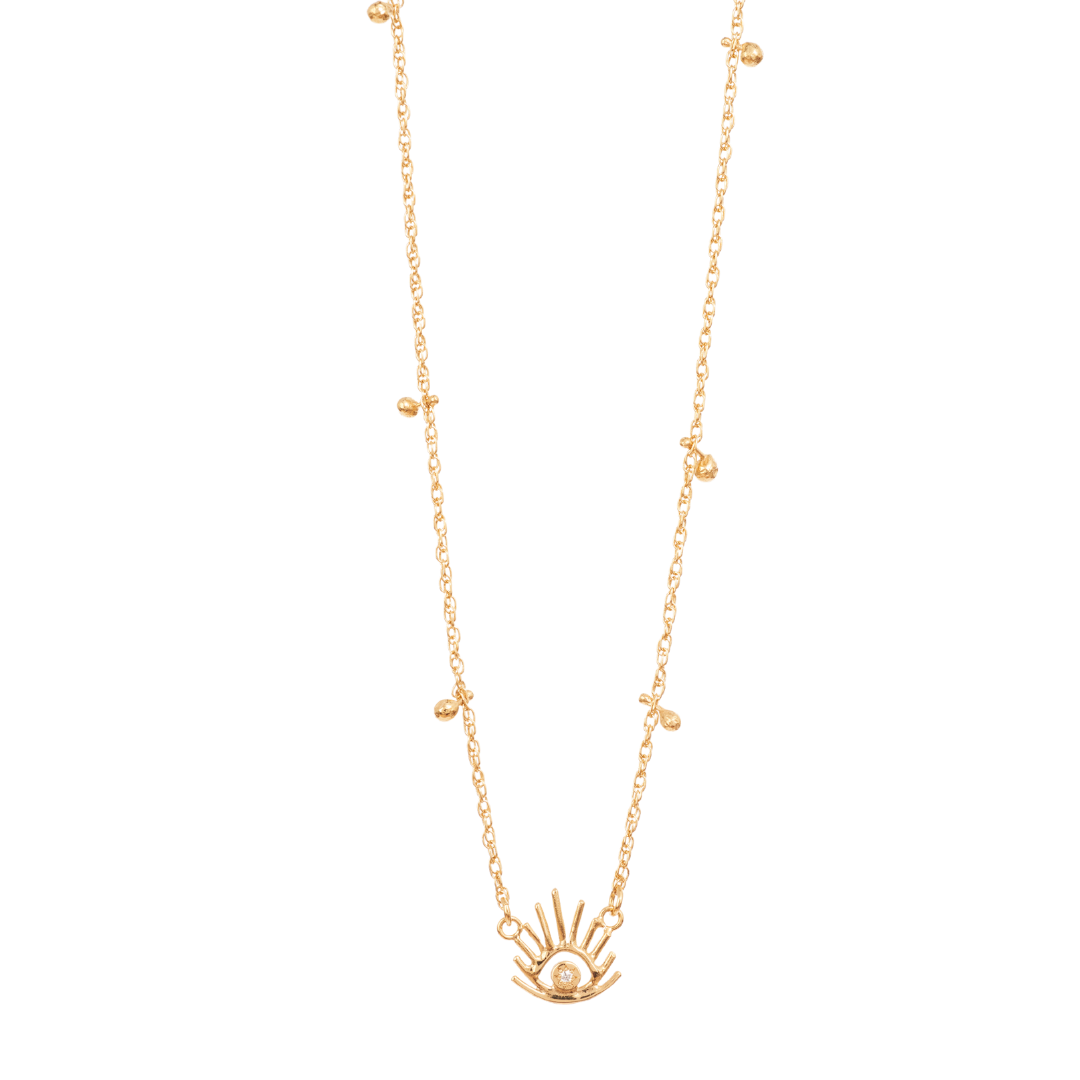 Haul Amulet Pendant made out of fairmined gold vermeil by April March Jewellery, sold by Percy Langley