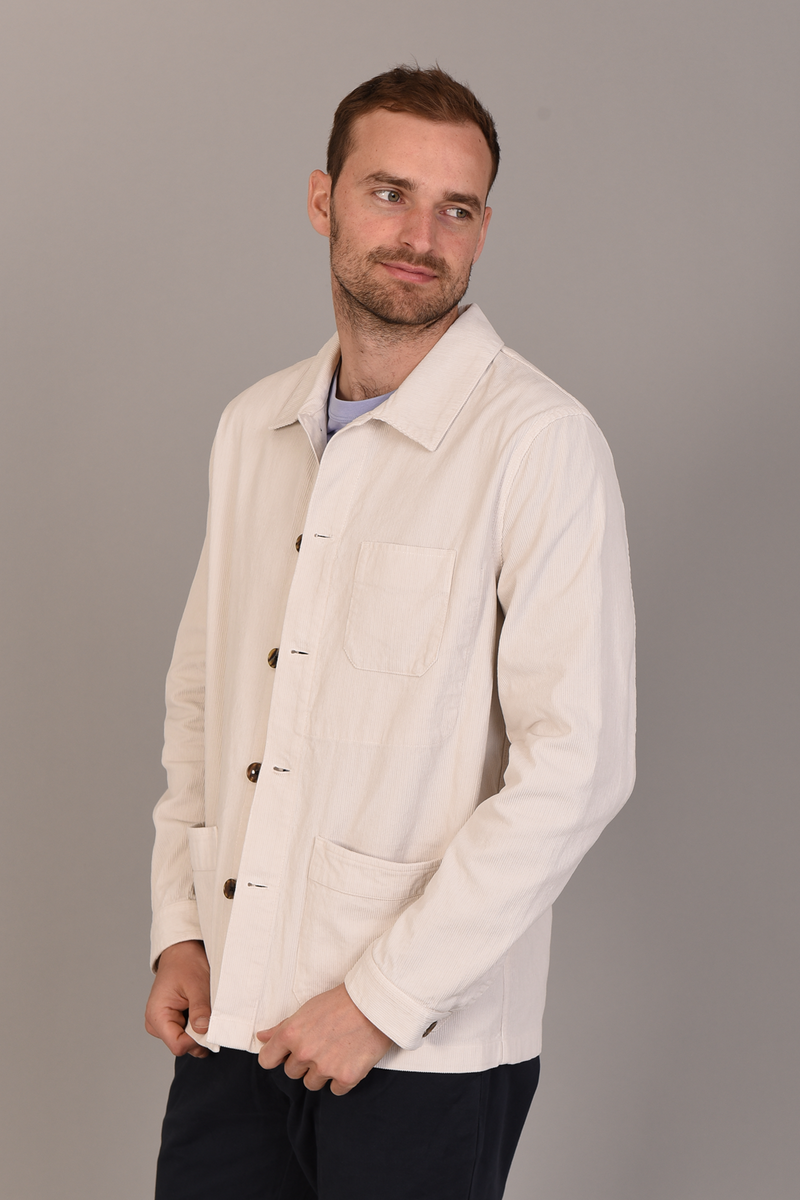Cord Field Jacket in Ecru