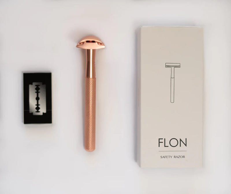 Eco-friendly Safety Razor in Rose Gold by FLON