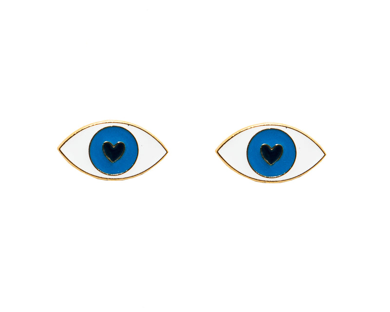 Eye Love You Enamel Earrings by Acorn & Will
