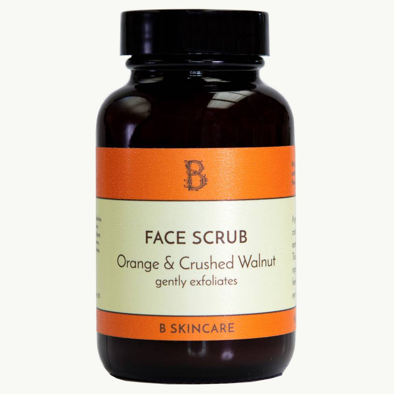 Face Scrub by B Skincare. Natural, softly scented and gentle face scrub made with an uplifting combination of crushed walnut shells, citrus essential oils and evening primrose. Perfect for every day use to leave your face feeling soft and refreshed. 120ml.