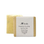 This is a gentle and naturally exfoliating body scrub soap with gentle hints of flavourings along with antioxidant rich sea kelp works as a skin barrier, protecting skin and locking in moisture, by Percy Langley