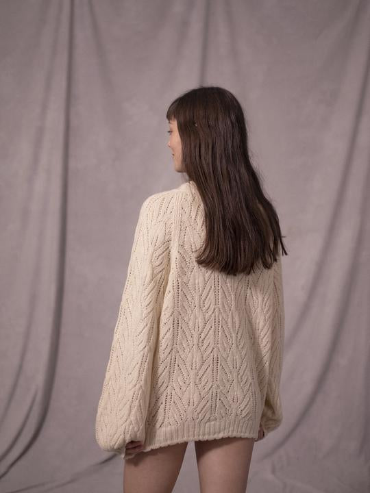 The Wyre Cardigan, made from Herd Wool, has raglan shoulders, blouson sleeves, and pretty scalloped edged hem and cuffs.   Herd Wool is sustainable soft Bluefaced Leicester sheep wool grown and made in NW England. It has been washed only in water and organic detergents, so is fully circular.  