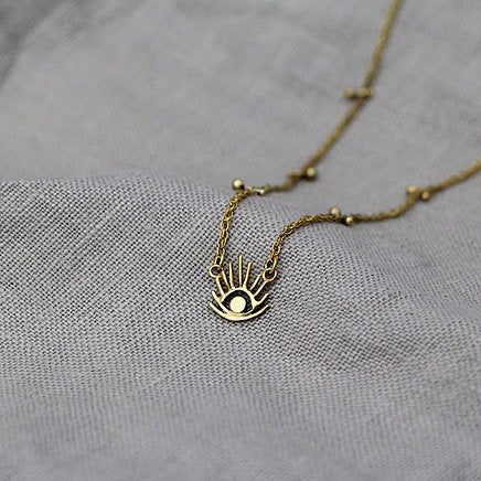 Haul Amulet Pendant made out of fairmined gold vermeil by April March Jewellery, sold by Percy Langley