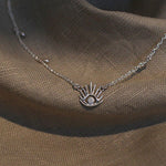 Haul Amulet Pendant made out of recycled silver by April March Jewellery, sold by Percy Langley 