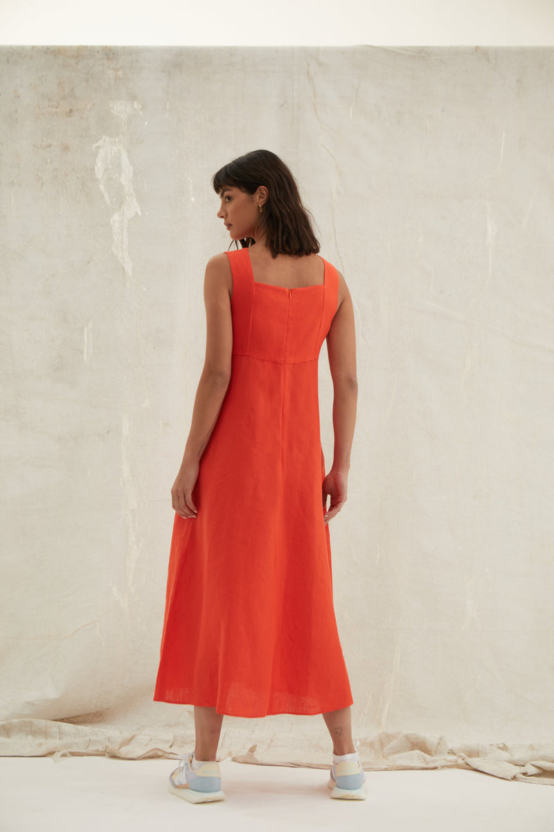 Holland Park Dress in Orange by Justine Tabak
