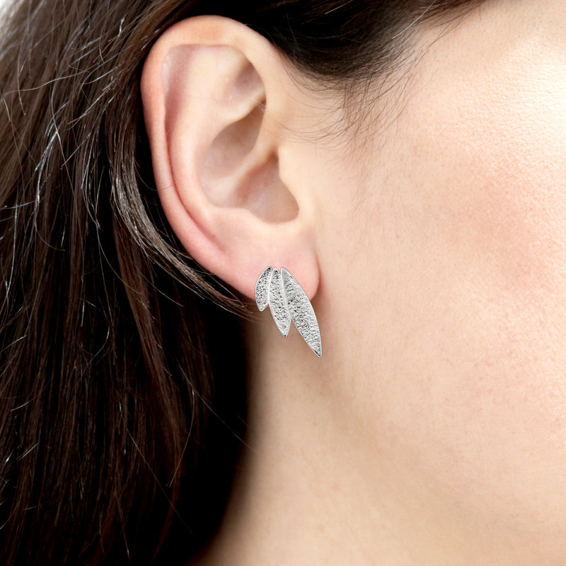 Icarus Silver Stud Earrings