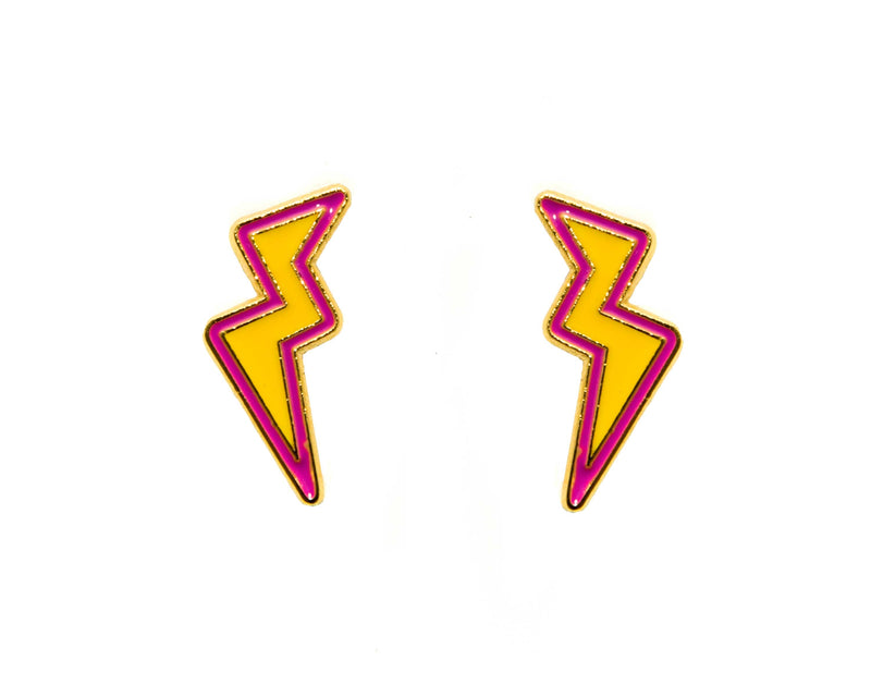 Lightening Bolt Enamel Earrings by Acorn & Will