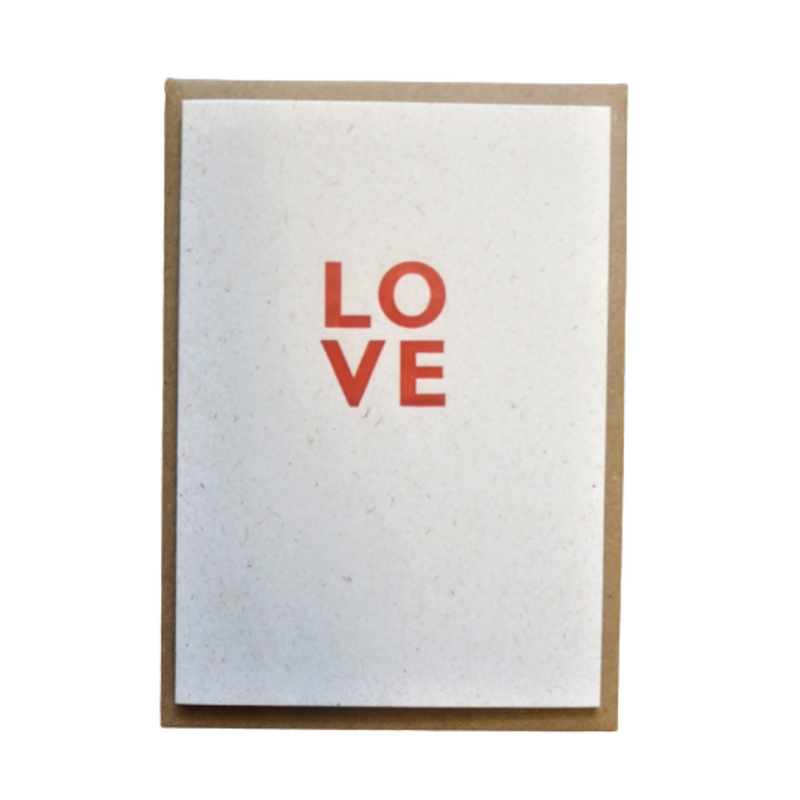 LOVE Hand Printed Card