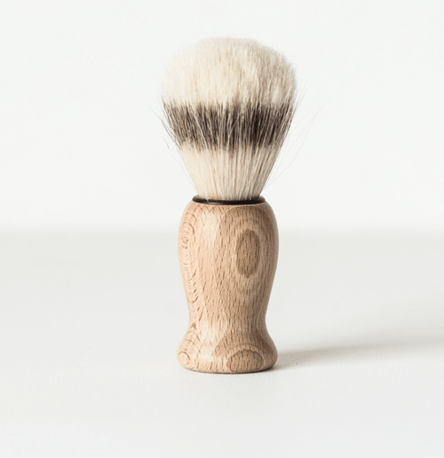 A lovely and entirely natural brush made from beechwood and natural bristles that will soften with use and create a luxurious lather for a gentle and massaging shave, by Percy Langley