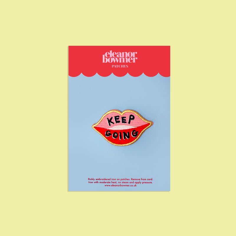 Keep Going Lips Patch by Eleanor Bowmer