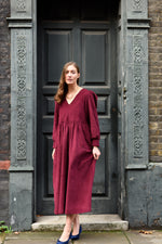 Tilda Burgundy Cord Dress by Minkie Studio
