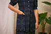 Rosa Puff Sleeve Shirtdress in Navy Check Deadstock Cotton by Saywood