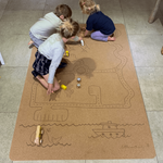 100% Natural and non-toxic, plastic free foam play mat.  These gorgeous play mats are made from natural rubber and cork, both sustainable and biodegradable materials. The real benefits to you are that these wonderful play mats are both non slip and shock absorbing, as well as antibacterial and very easy to clean.  Fun city scene design that's great for role play.   Dimensions: 190cm x 125cm x 0.6cm