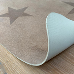 100% Natural and non-toxic, plastic free foam play mat.  These gorgeous play mats are made from natural rubber and cork, both sustainable and biodegradable materials.  The real benefits to you are that these wonderful play mats are both non slip and shock absorbing, as well as antibacterial and very easy to clean.   Fun star patterned design that's great for role play.   Dimensions: 128cm x 95cm x 0.6cm