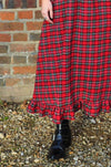 skirt detail check dress