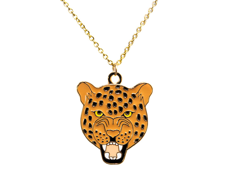 Roaring Leopard Enamel Necklace by Acorn & Will