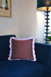 Cushion, Saywood Studio, Ruffle Edge Cushion, Red/ Lilac