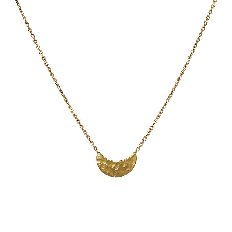 Selene Crescent Pendant Gold Necklace