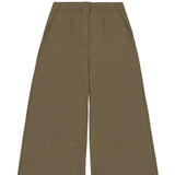 Amelia Wide Leg Culotte Trouser in Khaki Deadstock Cotton