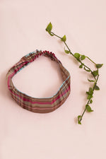 Heidi Headband, Zero Waste, Pink Check | Deadstock Cloth