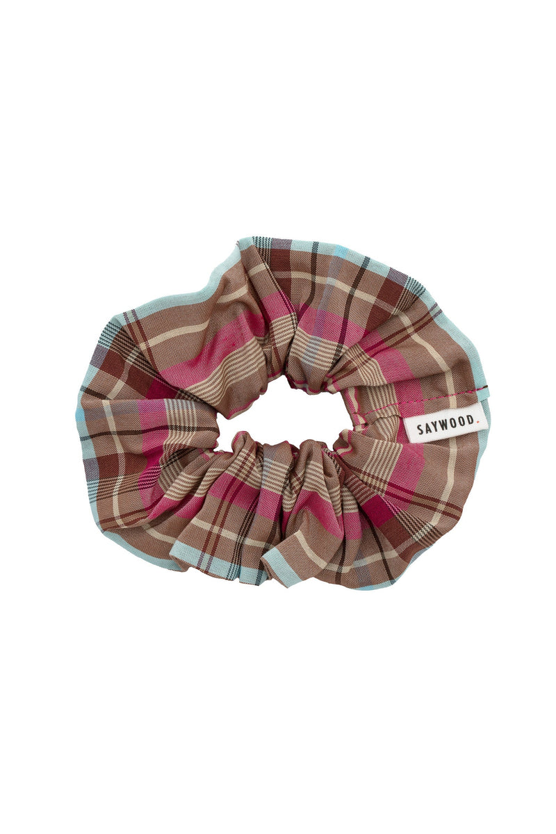Pink Check Silky Headband & Scrunchie Gift Set