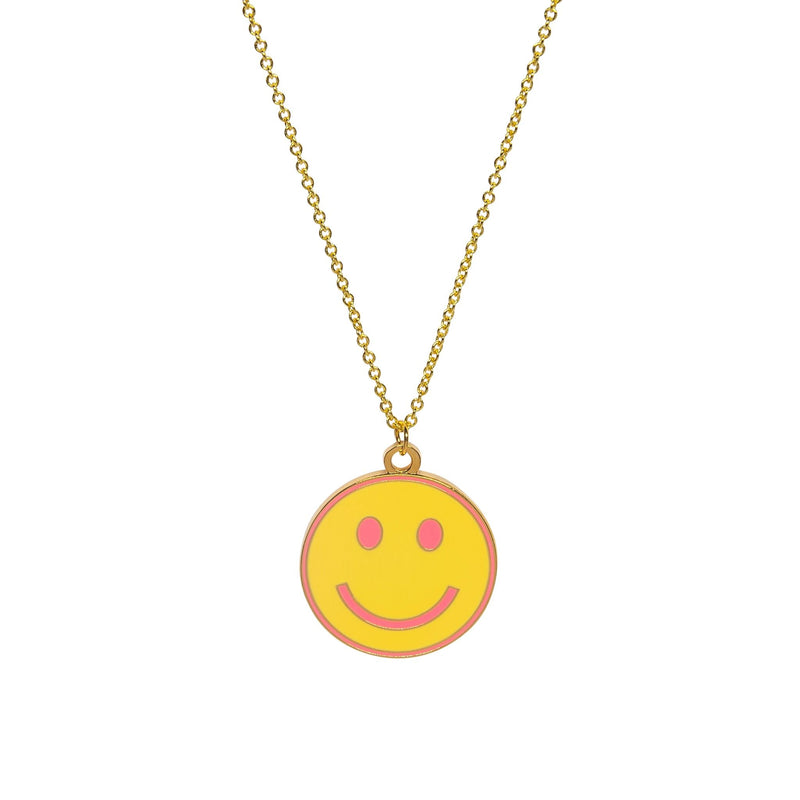 Smiley Face Enamel Necklace by Acorn & Will