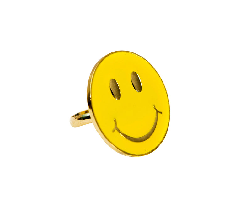Smiley Face Enamel Ring by Acorn & Will
