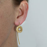Star Amulet Earrings made out of fairmined gold vermeil by April March Jewellery, sold by Percy Langley