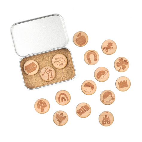 Wooden Story Tokens by Cotton twist.  Use the tokens to stem creativity and enable fluid and exciting story telling.