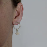 Textured shape earrings with a rhombus tag made out of recycled silver by April March Jewellery, sold by Percy Langley