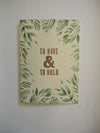 This hand printed card is the perfect way to celebrate someone's union, by Percy Langley