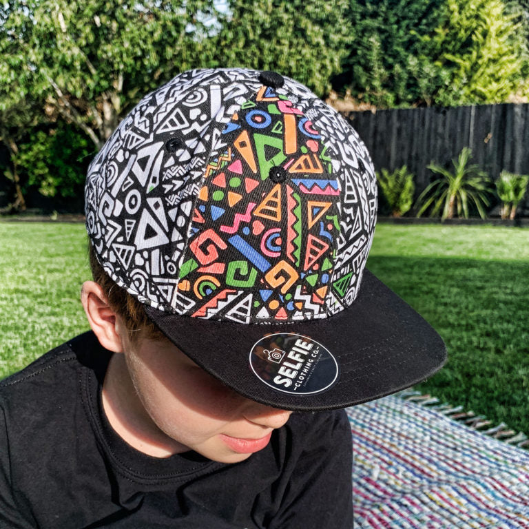 Tribal Colour In Snapback Cap by Selfie Craft Co
