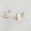 Triple Pearl Mini Stud Earrings - Silver by Claire Hill