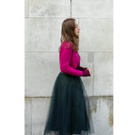 Ambrey Dark Green Tulle Skirt by Percy Langley