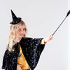 The Bewitched Velvet Cape by Mimi & Lula is perfect for every magician, witch and wizard! Made from luxurious black velvet embellished with sweet constellations of sparkly silver stars, a black satin lining, satin bow detail with black glitter star charms and a popper button closure. Wear with the matching hat for the perfect spooky outfit... a dressing up box must have!